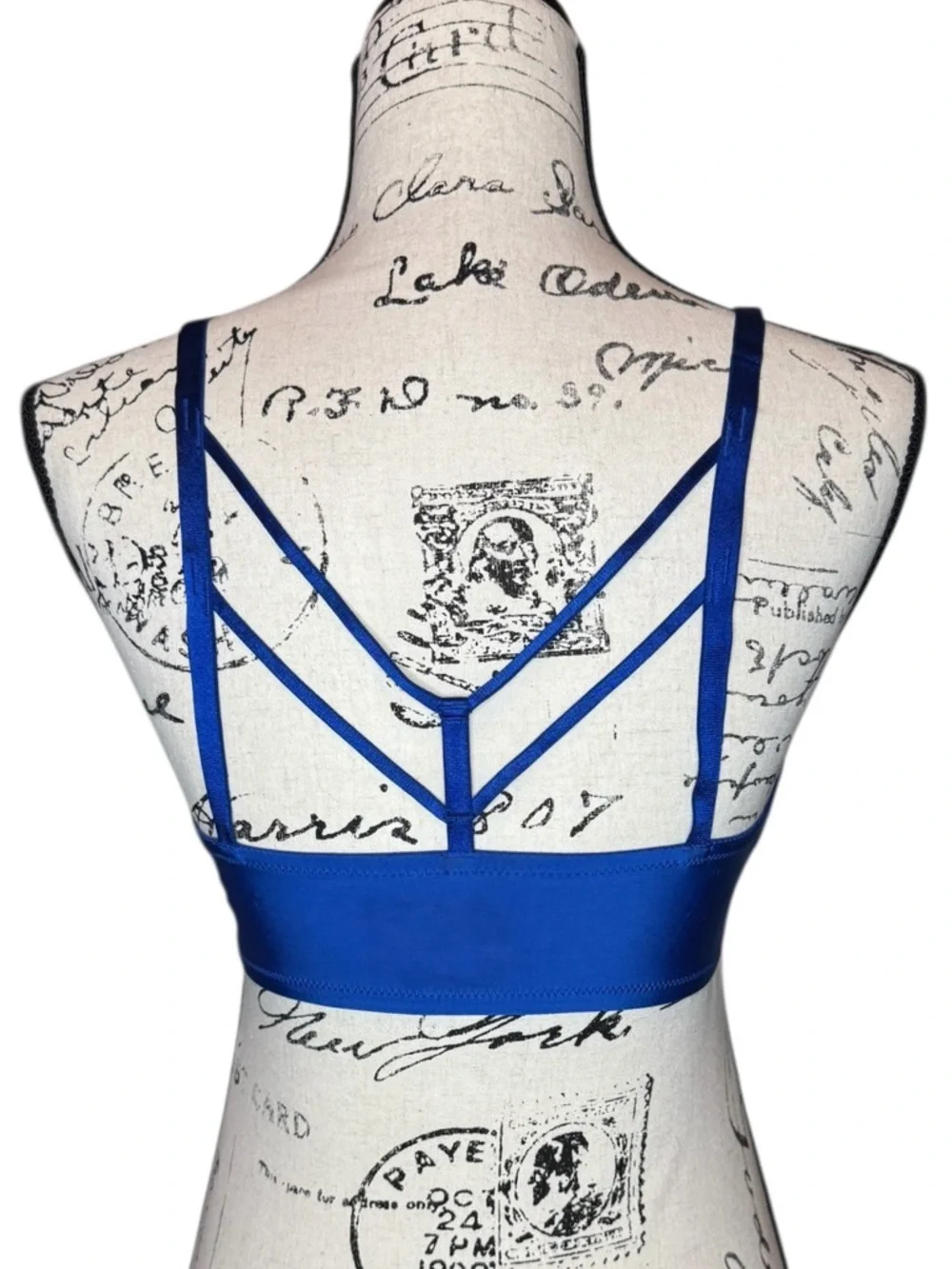 NWOT VICTORIA’S SECRET Cobalt Blue Push Up Pigeonnant Strappy Back Bra Size 34D_2